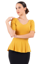 Load image into Gallery viewer, Peplum Top With Short Sleeves