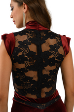 Load image into Gallery viewer, Petra Velvet And Lace Tango Dress
