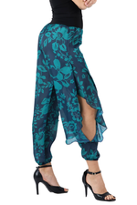 Load image into Gallery viewer, Petrol Blue Floral Print Harem Style Tango Pants
