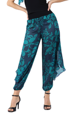 Load image into Gallery viewer, Petrol Blue Floral Print Harem Style Tango Pants