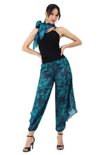 Load image into Gallery viewer, Petrol Blue Floral Print Harem Style Tango Pants