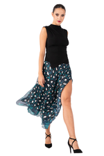 Load image into Gallery viewer, Petrol Blue Mixed Print Two-layer Skirt
