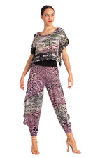 Load image into Gallery viewer, Pink Animal Print Pants With Slits