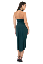 Load image into Gallery viewer, Plunge Halterneck Dress with Metallic Detail
