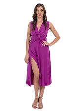 Load image into Gallery viewer, Plunge Neck Tango Dress With Twist Knot Detail