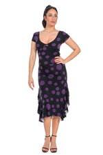 Load image into Gallery viewer, Polka Dot Crisscross Back Tango Dress With Side Ruffles
