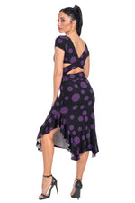Load image into Gallery viewer, Polka Dot Crisscross Back Tango Dress With Side Ruffles
