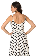 Load image into Gallery viewer, Polka Dot Crop Top With Adjustable Front Knot
