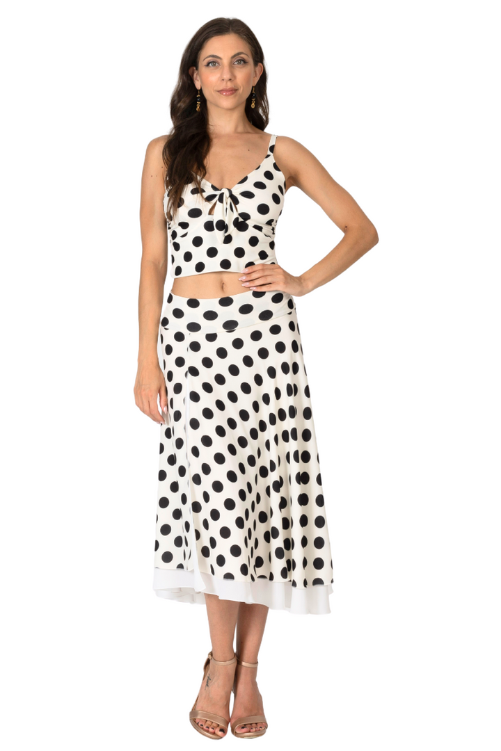 Polka Dot Two-layer Georgette Skirt