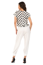 Load image into Gallery viewer, Polka Dot Georgette Blouse With Gathered Hem