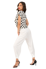 Load image into Gallery viewer, Polka Dot Georgette Blouse With Gathered Hem