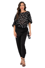 Load image into Gallery viewer, Polka Dot Georgette Blouse With Balloon Sleeves