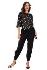 Load image into Gallery viewer, Polka Dot Georgette Blouse With Balloon Sleeves