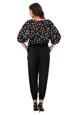 Load image into Gallery viewer, Polka Dot Georgette Blouse With Balloon Sleeves