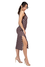 Load image into Gallery viewer, Polka Dot Keyhole Back Bodycon Dress With Lace