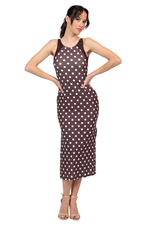 Load image into Gallery viewer, Polka Dot Keyhole Back Bodycon Dress With Lace