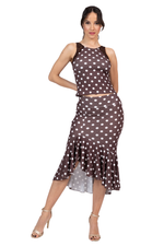 Load image into Gallery viewer, Polka Dot Keyhole Back Top With Lace