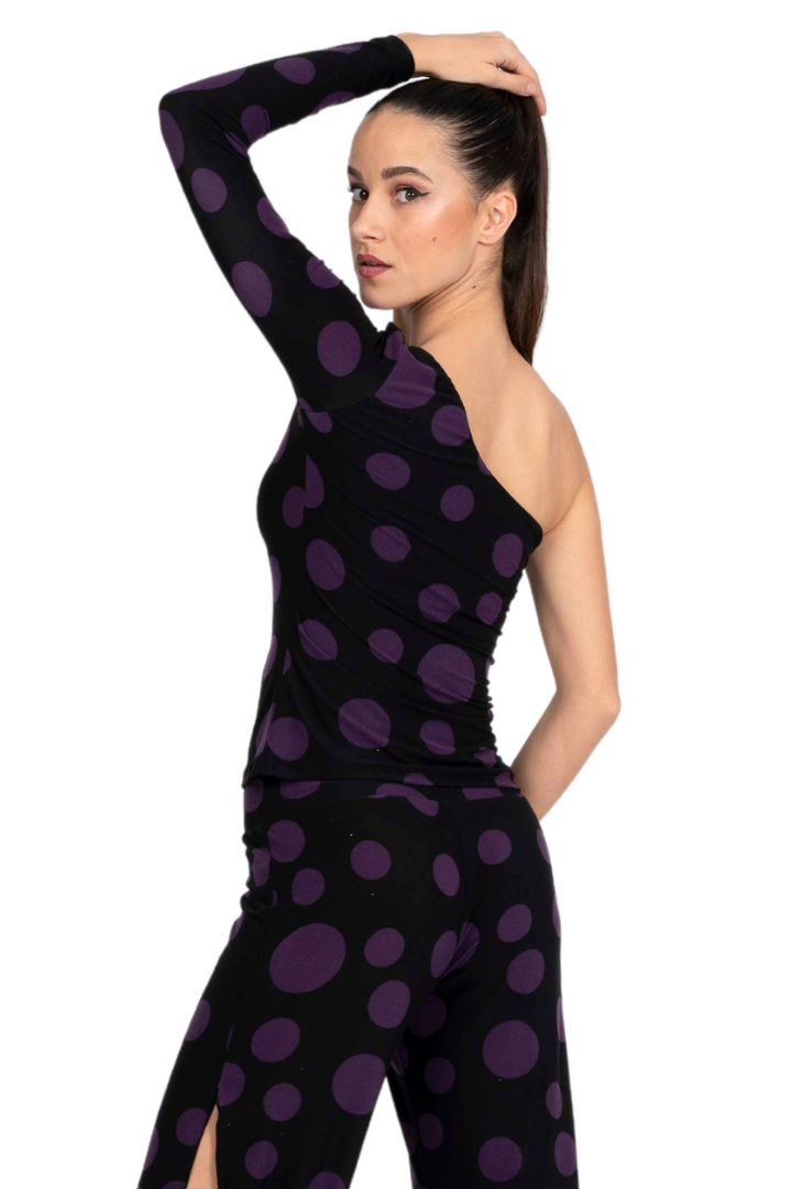 Polka Dot One-Sleeve Tango Top