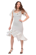 Load image into Gallery viewer, Polka Dot Ruffled Dance Dress With Decorative Bow Details