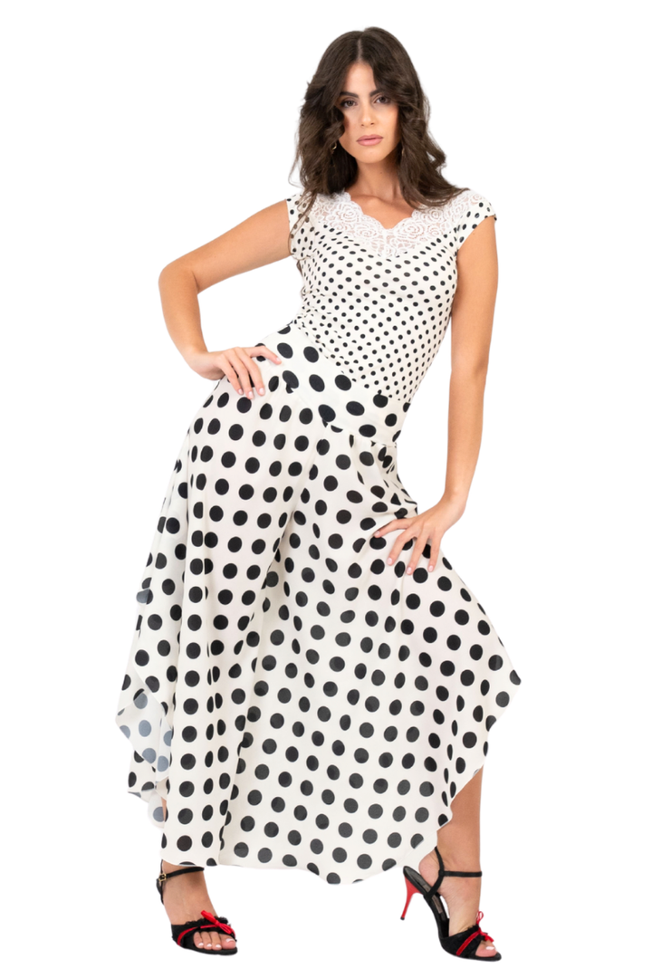 Polka Dot Skirt Style Flowy Dance Pants