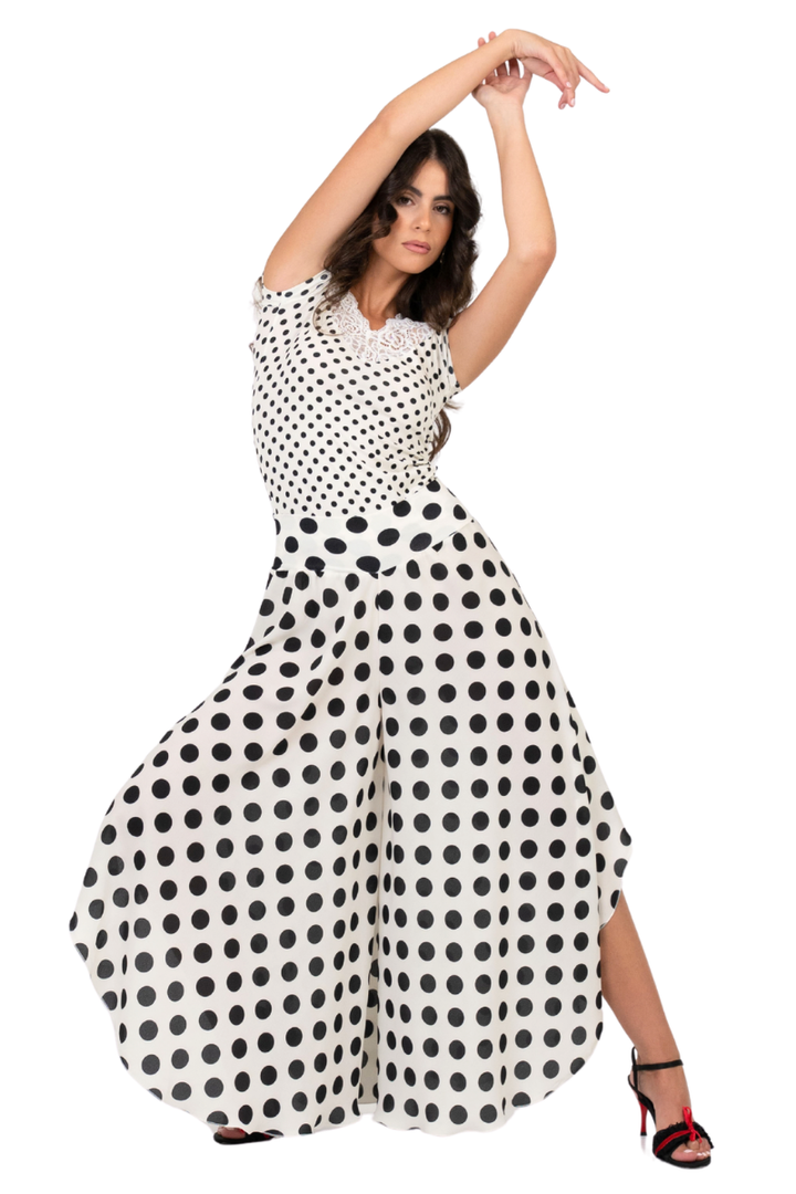 Polka Dot Skirt Style Flowy Dance Pants