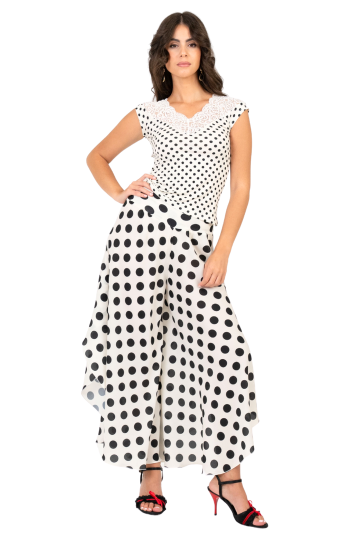 Polka Dot Skirt Style Flowy Dance Pants