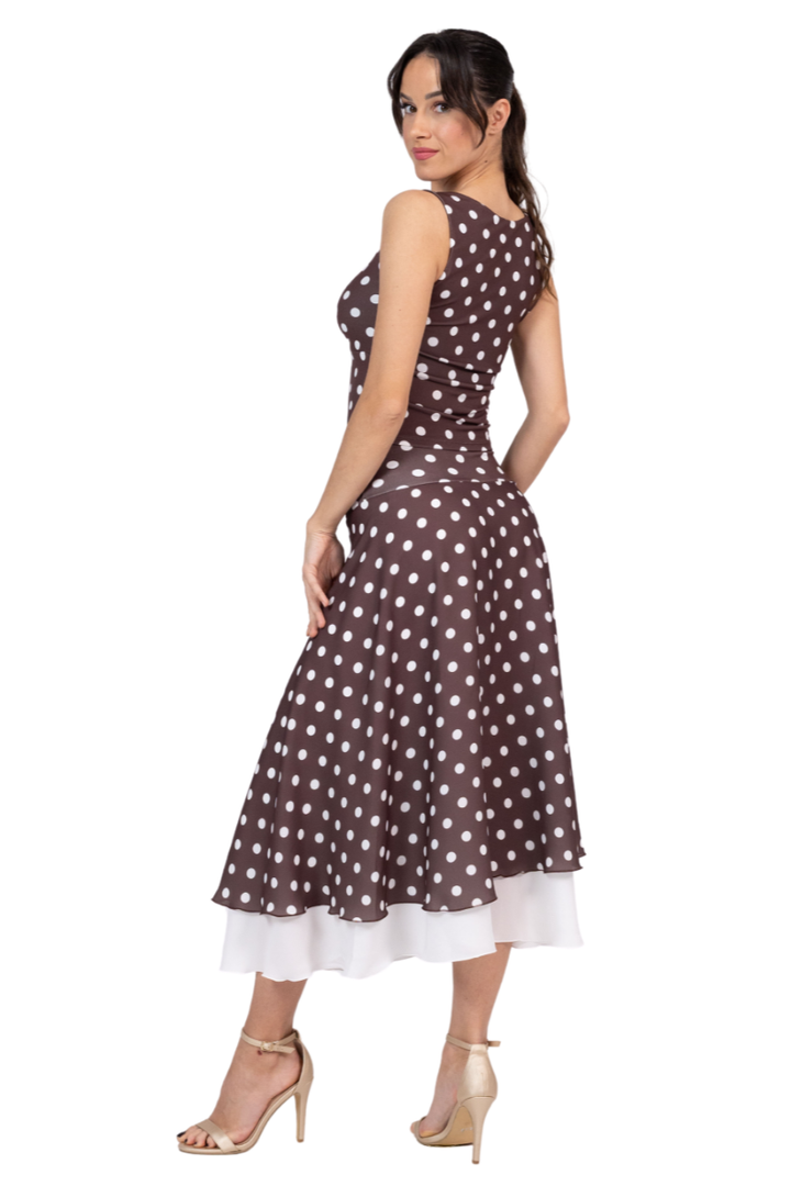 Polka Dot Sweetheart Gathered Crop Top