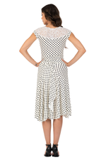 Load image into Gallery viewer, Polka Dot Tango Top With Lace Neckline
