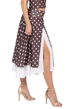 Load image into Gallery viewer, Polka Dot Two-layer Georgette Skirt With White Underlayer