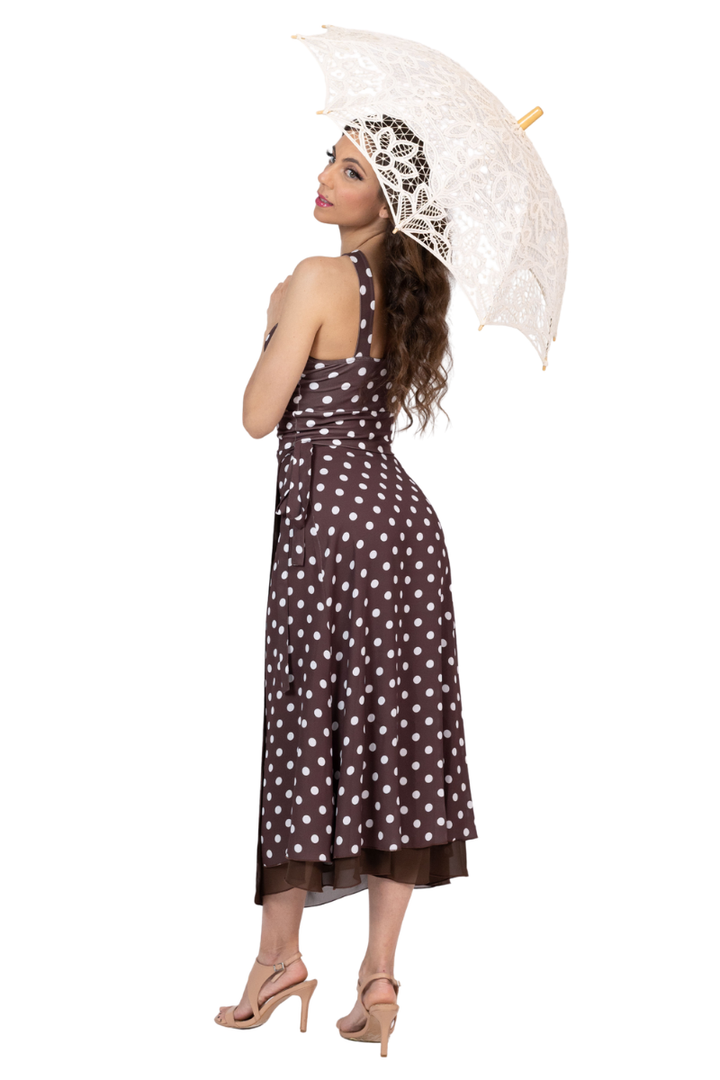 Polka Dot Two-layer Wrap Dance Skirt