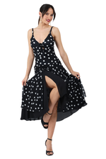 Load image into Gallery viewer, Polka Dot Two Layer Front Knot Dress