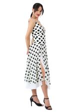 Load image into Gallery viewer, Polka Dot Two Layer Front Knot Dress