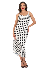 Load image into Gallery viewer, Polka Dot Georgette Midi Tango Dress