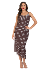 Load image into Gallery viewer, Polka Dot Georgette Midi Tango Dress
