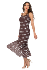 Load image into Gallery viewer, Polka Dot Georgette Midi Tango Dress