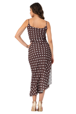 Load image into Gallery viewer, Polka Dot Georgette Midi Tango Dress
