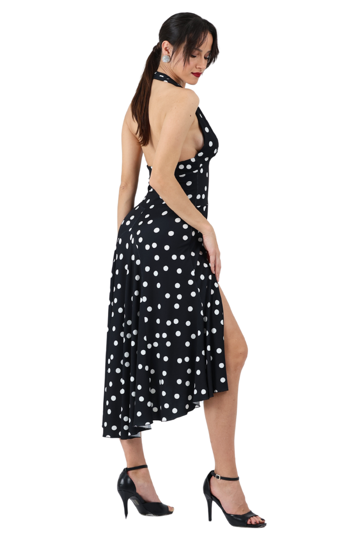 Polka Dot Halter Neck Tango Dress