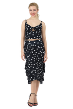 Load image into Gallery viewer, Polka Dot Skirt With Side Ruffles