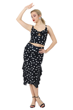 Load image into Gallery viewer, Polka Dot Skirt With Side Ruffles