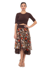 Load image into Gallery viewer, Poppy Print Georgette Two-layer Skirt