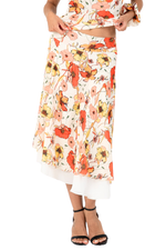 Load image into Gallery viewer, Poppy Print Two-layer Georgette Skirt