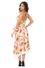 Load image into Gallery viewer, Poppy Print Two-layer Georgette Skirt