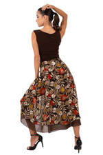 Load image into Gallery viewer, Poppy Print Two-layer Wrap Dance Skirt
