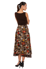 Load image into Gallery viewer, Poppy Print Two-layer Wrap Dance Skirt
