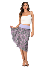 Load image into Gallery viewer, Purple Paisley Print Handkerchief Satin Skirt
