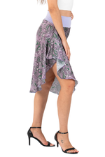 Load image into Gallery viewer, Purple Paisley Print Handkerchief Satin Skirt