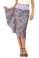Load image into Gallery viewer, Purple Paisley Print Handkerchief Satin Skirt