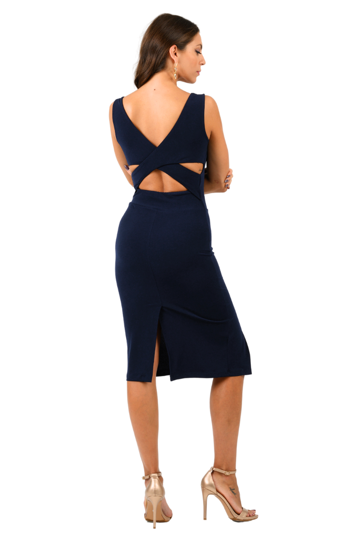 Ramona Tango Jersey Dress with Crisscross Back