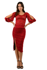 Load image into Gallery viewer, Red Heart Lace Tango Top With Bell Split Sleeves
