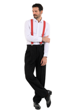 Load image into Gallery viewer, Red Polka-Dot Men&#39;s Adjustable Suspenders
